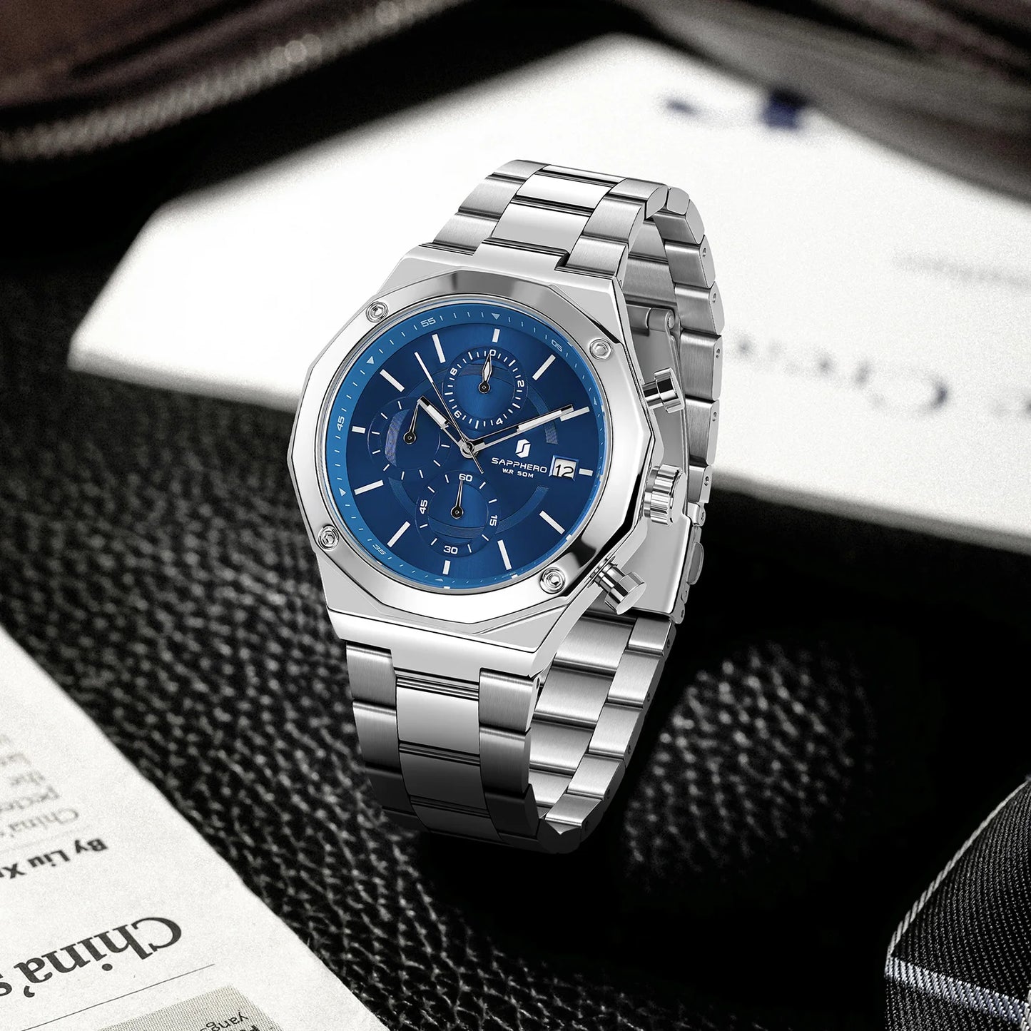 RBB Excellence Chronograph – Men's Luxury Sports Watch with Waterproof Design & Running Seconds