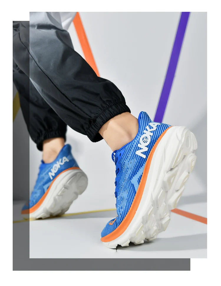 Men’s Trendy Sports Shoes – Fashion Comfort in Blue, Orange & Black