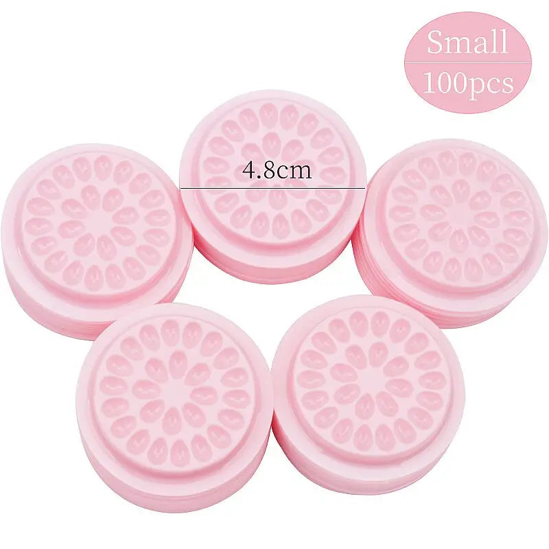 Eyelash Glue Holder Pads – 20/100pcs Adhesive Pallets for Extension Supplies