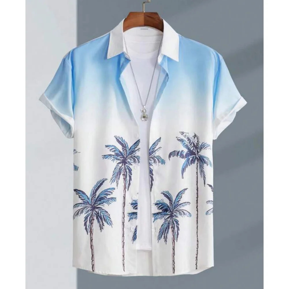 RBB Summer 2025 Men’s Hawaiian Shirt – 3D Animal & Plant Print, Short Sleeve, Beach Style, Plus Size up to 5XL