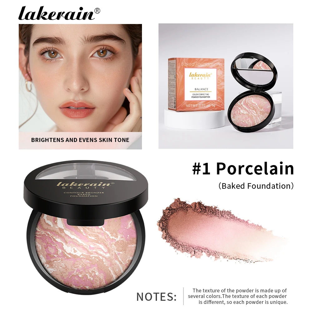 RBB Matte Face Foundation Bronzer Pressed Powder Compact – Long-Lasting, Oil Control, Translucent Loose Setting Powder