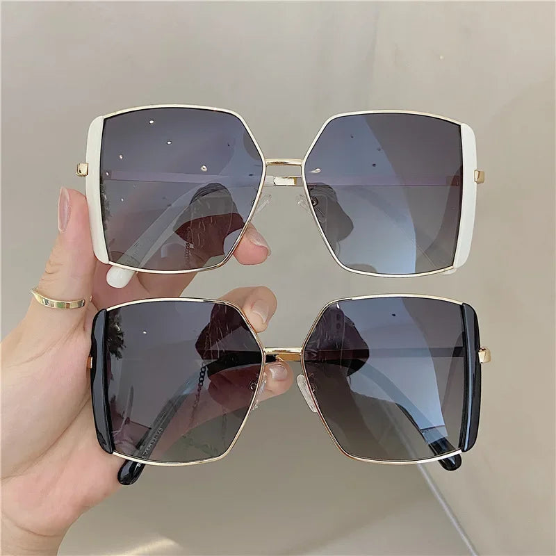 RBB Fashion Square Sunglasses – Women’s UV400 Designer Metal Eyewear