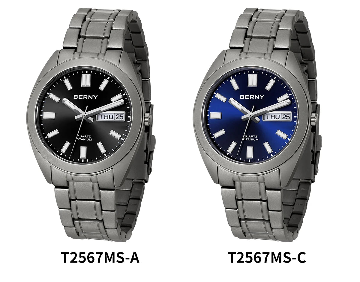 RBB Men's Titanium Sport Watch – Ultra Lightweight, Super Luminous, Sapphire Crystal, 10ATM Waterproof, Quartz Field Wristwatch