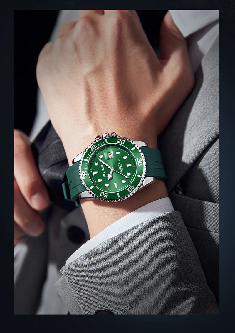 RBB Men's Waterproof Quartz Watch – Rotating Bezel & Luminous Dial