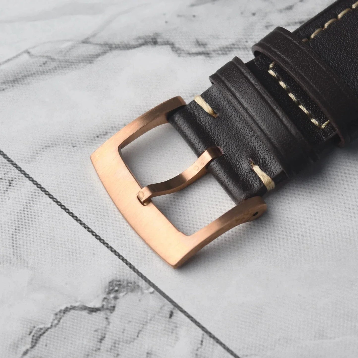 RBB Solid Bronze Men's Quartz Pilot Watch – Chronograph, Sapphire Crystal, 100M Waterproof, Leather Strap