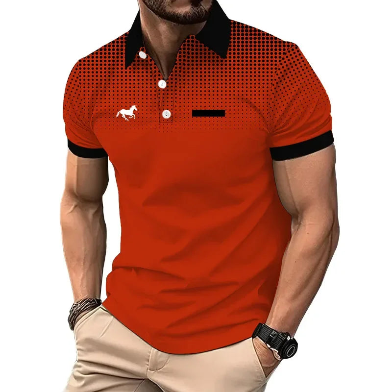 RBB Men’s Summer Slim Fit Sport Polo Shirt – Short Sleeve, 100% Polyester with Fake Pocket Decoration | Casual Golf & Sport