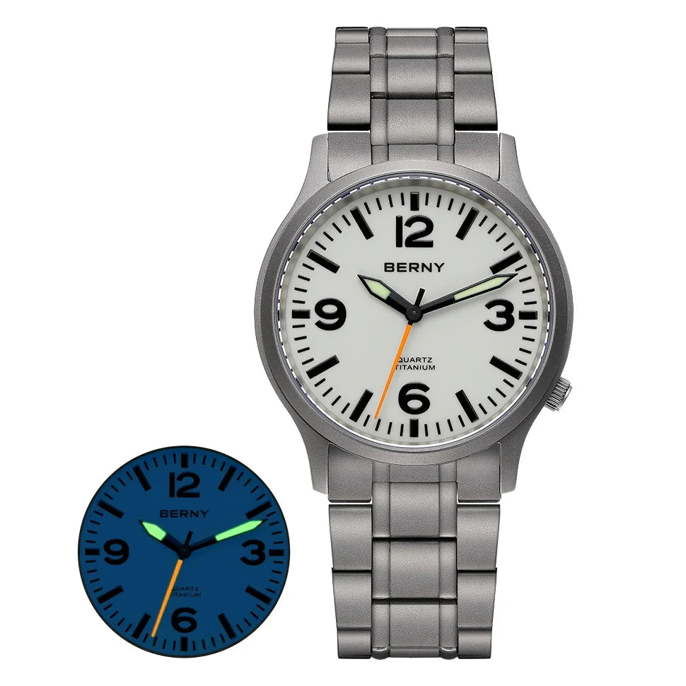 RBB Titanium Men’s Outdoor Sports Quartz Watch – Super Luminous Dial, Sapphire Crystal, Lightweight, 5ATM Waterproof