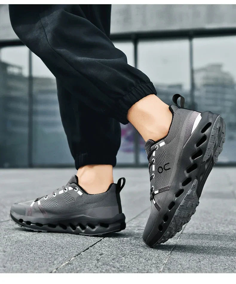 Men’s White Trainers — Casual Tennis & Running Sneakers, Athletic Gym Shoes for Marathon & Jogging