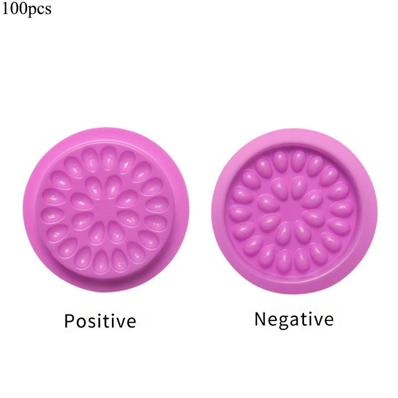 Eyelash Glue Holder Pads – 20/100pcs Adhesive Pallets for Extension Supplies