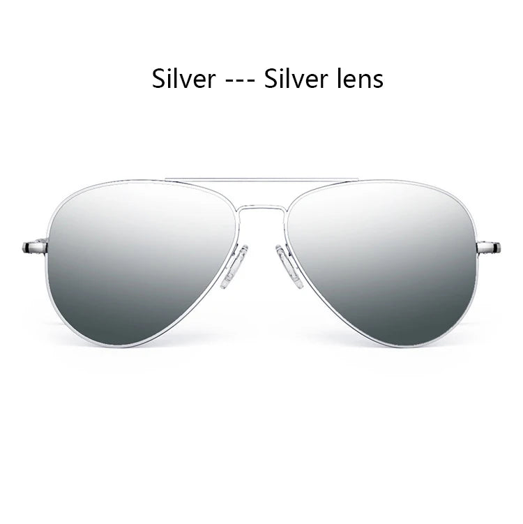 RBB USA Military-Style Pilot Sunglasses | Luxury Glass Lens Retro Titanium Eyewear