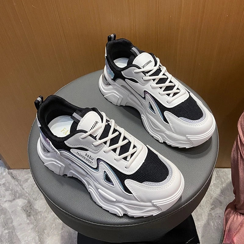 2024 Women’s Breathable Platform Sports Sneakers — Lightweight Casual Running Shoes
