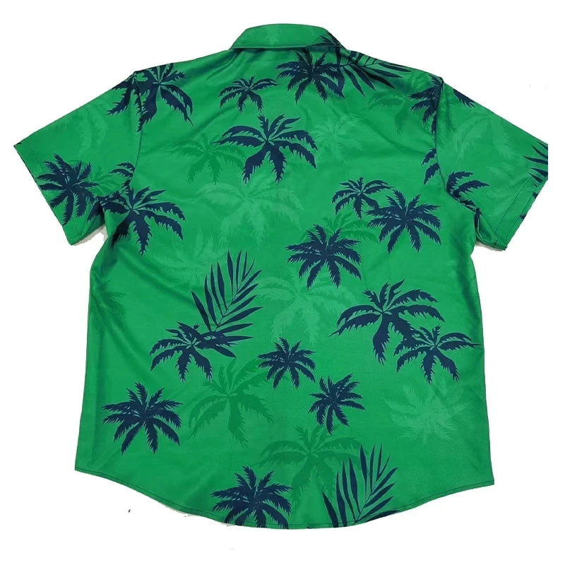 RBB Summer 2025 Men’s Hawaiian Shirt – 3D Animal & Plant Print, Short Sleeve, Beach Style, Plus Size up to 5XL