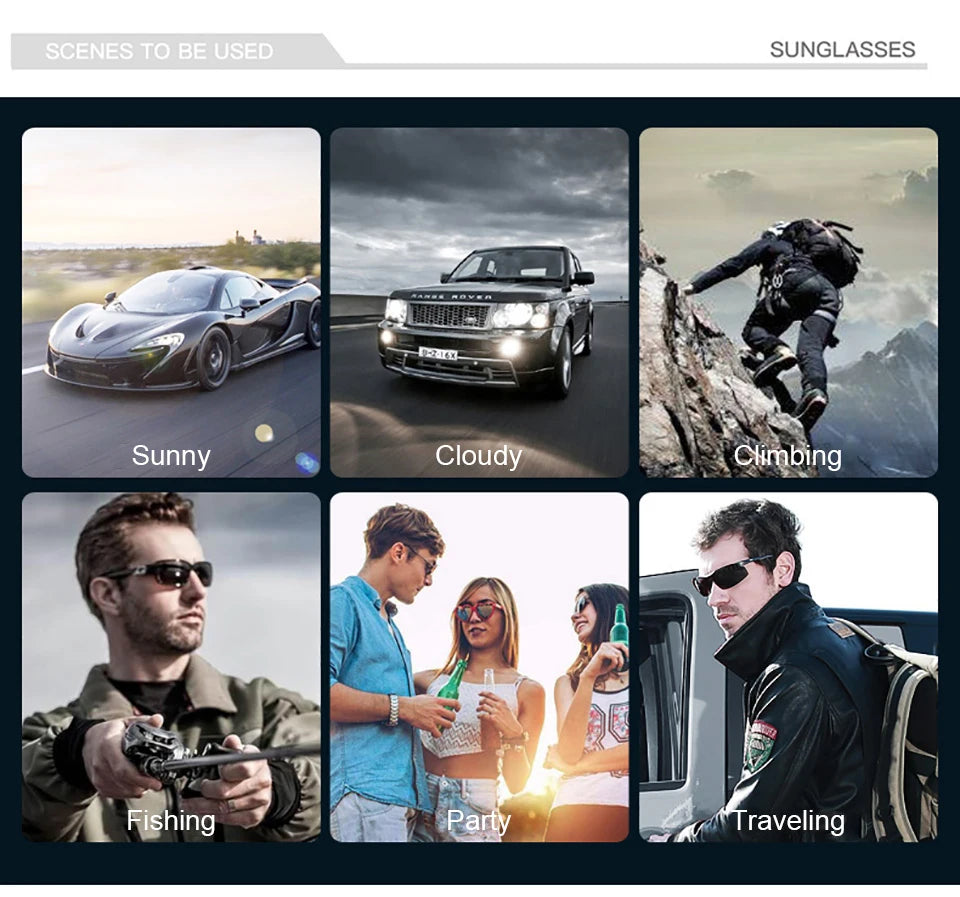 RBB Rimless Aluminium Outdoor Sport Sunglasses – Photochromic Polarized UV Protection for Men