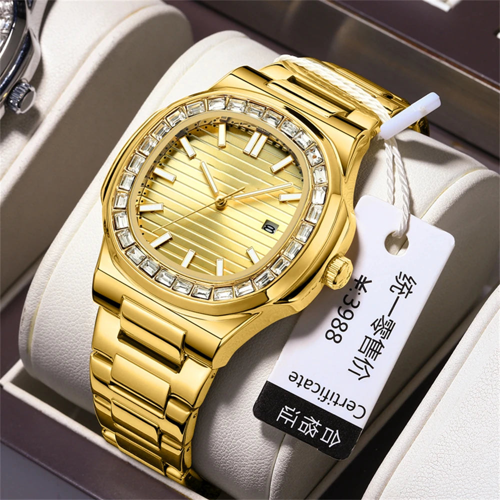 RBB Men's Luxury Business Sports Watch 2024 – Shell Hollow Design Quartz Steel Wristwatch