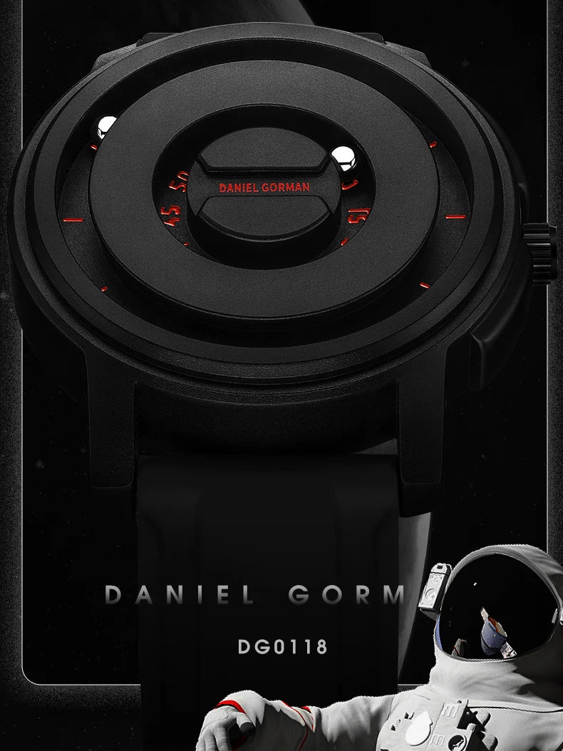 RBB New Men’s Black Stainless Steel Quartz Wristwatch – Magnetic Bead Pointer, Conceptual Dial, Casual Style