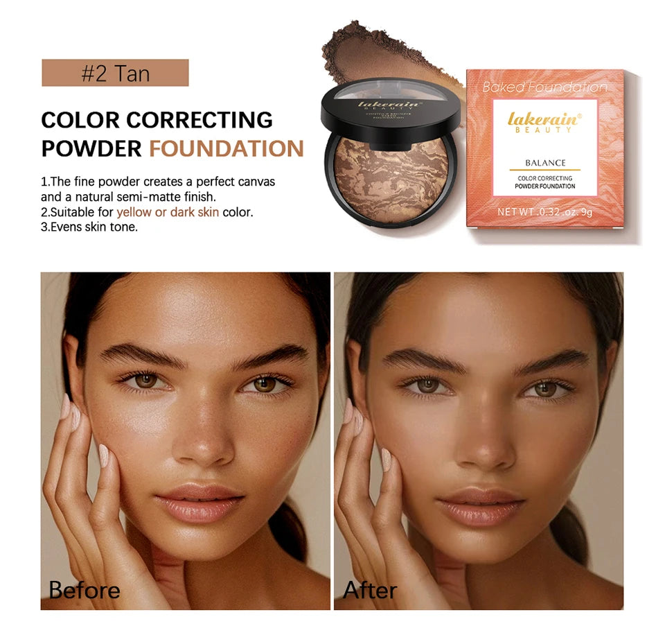 RBB Matte Face Foundation Bronzer Pressed Powder Compact – Long-Lasting, Oil Control, Translucent Loose Setting Powder