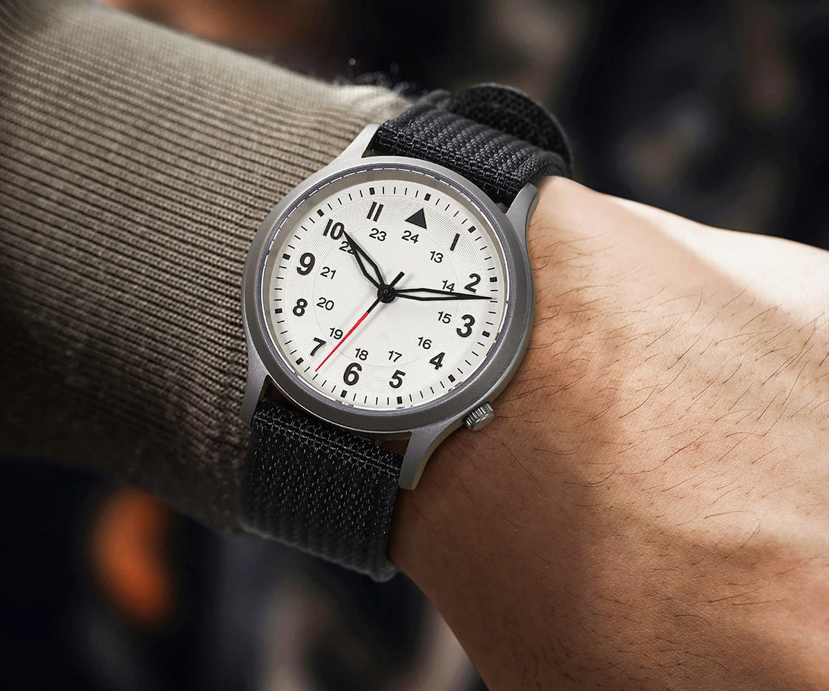 RBB Full Titanium Pilot Men's Watch – VH31 Quartz, Sapphire Glass, Super Luminous, Lightweight Sport Wristwatch