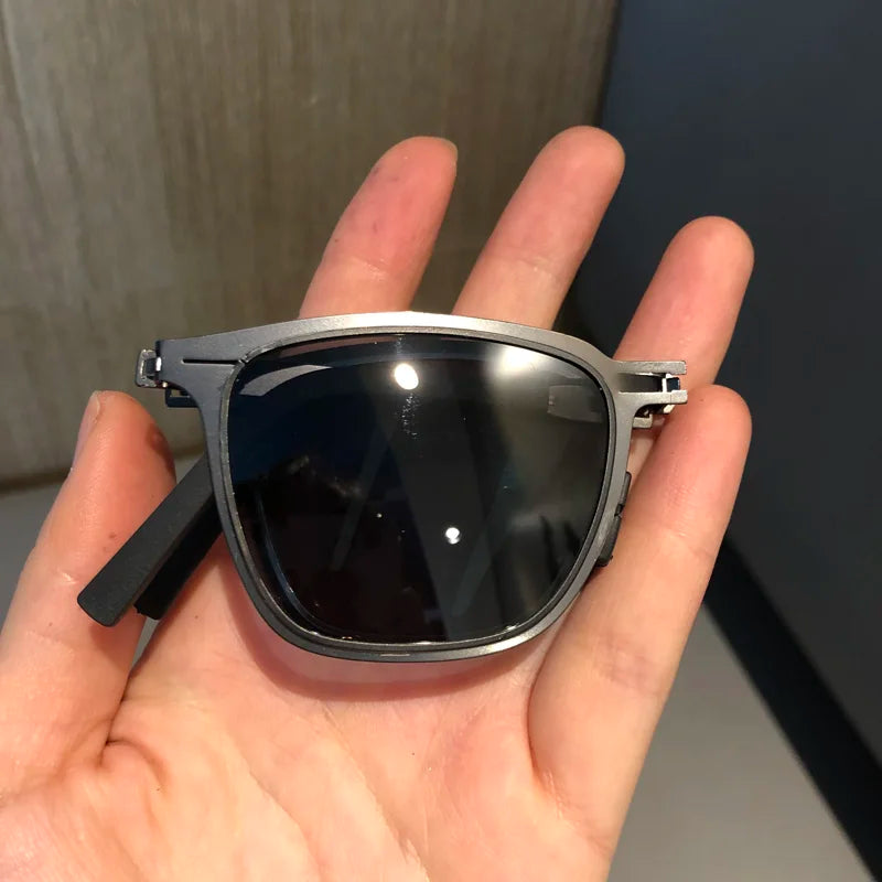 RBB Polarized Folding Sunglasses for Men – Lightweight Stainless Steel, Ultra-Thin Retro Design