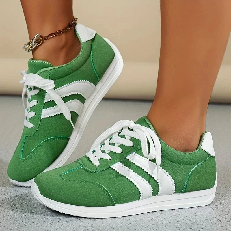 2025 Spring Women’s Sneakers – Comfortable, Versatile Flat Casual Lace-Up Sports Shoes, Plus Size