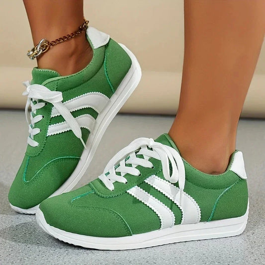 2025 Spring Women’s Sneakers – Comfortable, Versatile Flat Casual Lace-Up Sports Shoes, Plus Size