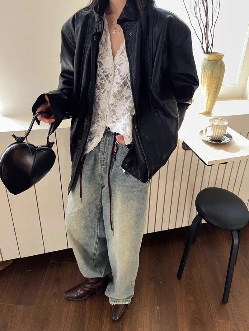 RBB Women's Y2K Lace Sheer Shirt – Sexy Hollow-Out Long Sleeve Streetwear Top