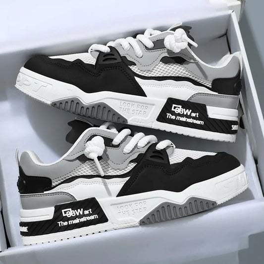 2025 Men’s Large-Size All-Season Soft Sole White Sneakers – Versatile Fashion Sports Shoes