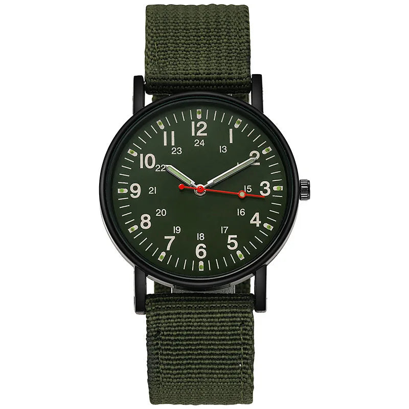 RBB Military Men’s Watch – Luminous, Shock Resistant Sports Quartz Wristwatch with Canvas Strap