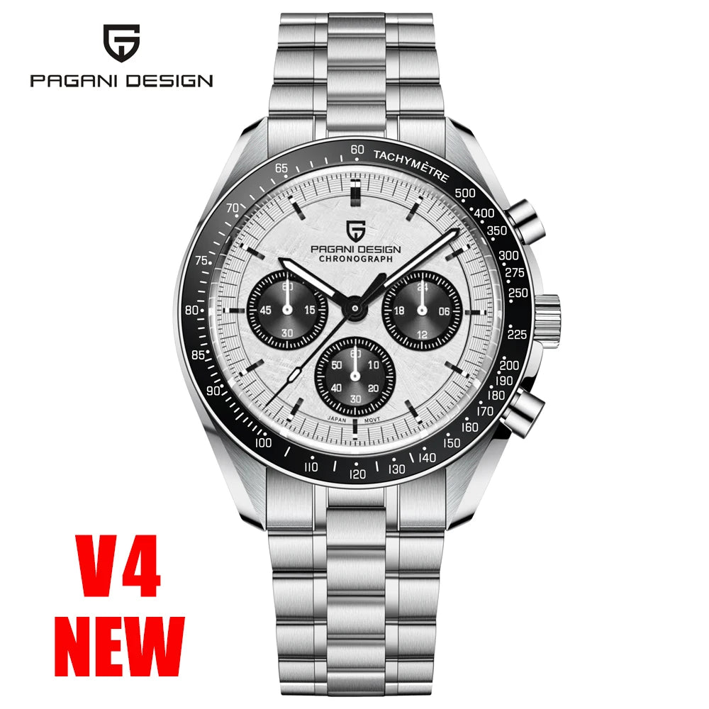 RBB 2025 DESIGN V5 Moon Men's Luxury Quartz Chronograph Watch – Waterproof Sport Stainless Steel Timepiece