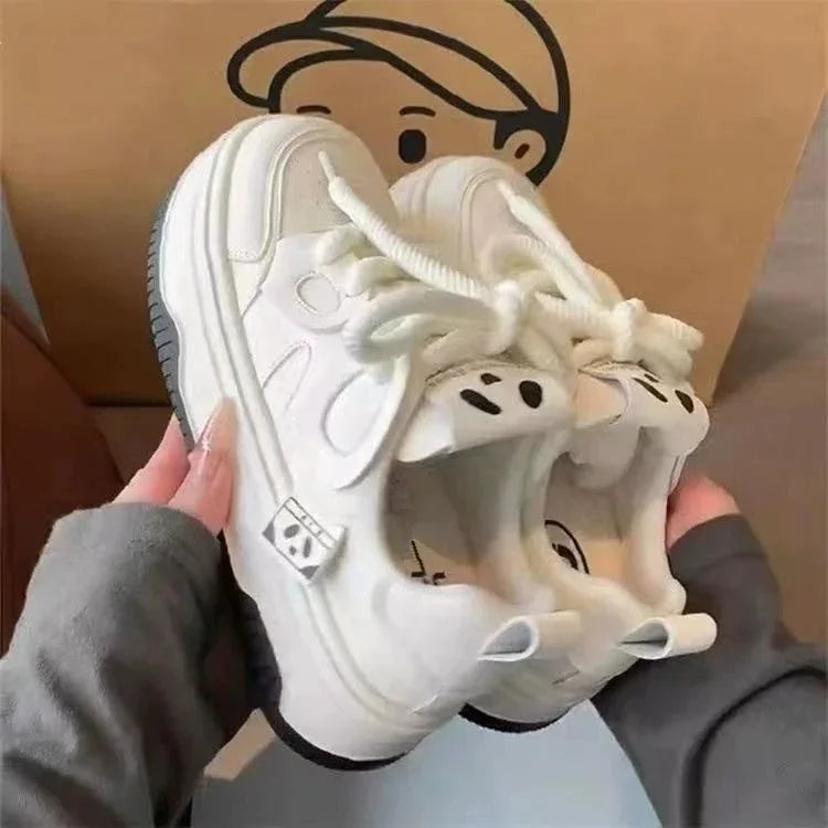 Women’s PU Leather Platform Sneakers – Thick Sole, Anti-Slip Casual Flats (2025)