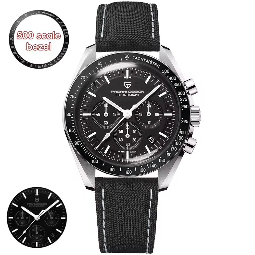RBB 2025 DESIGN V5 Moon Men's Luxury Quartz Chronograph Watch – Waterproof Sport Stainless Steel Timepiece