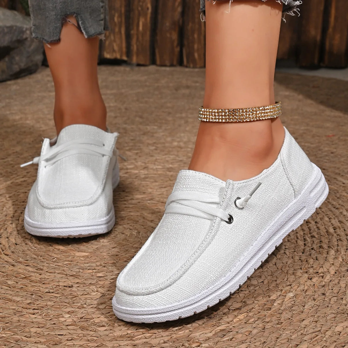 RBB Lightweight Women Canvas Shoes – Casual Sneakers Breathable Loafers with Soft Sole