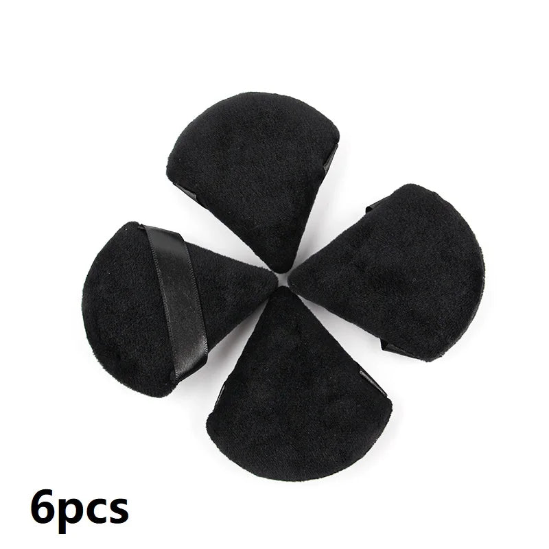 1/2/3/6Pcs Triangle Velvet Powder Puff – Reusable & Washable Makeup Sponges for Face & Eye