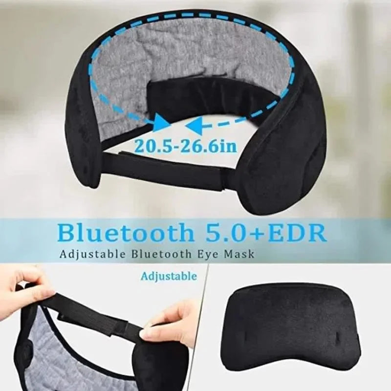 Bluetooth Sleep Headphones – Wireless, Soft Elastic Eye Mask Headband