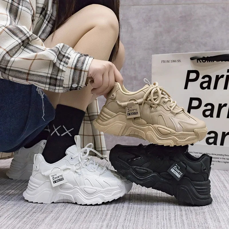 Chunky 2025 Women's Leather Sneakers – Casual Sport Trainers