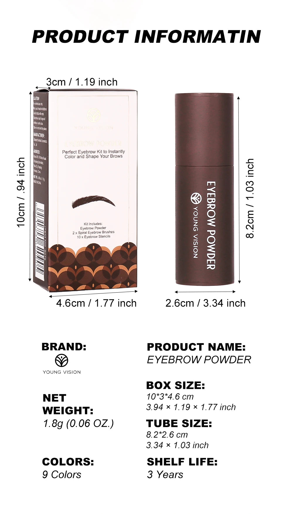 Eyebrow Stamp Stencil Kit – 1 Pc Long-Lasting Waterproof Brow Shaping Set with 10 Stencils