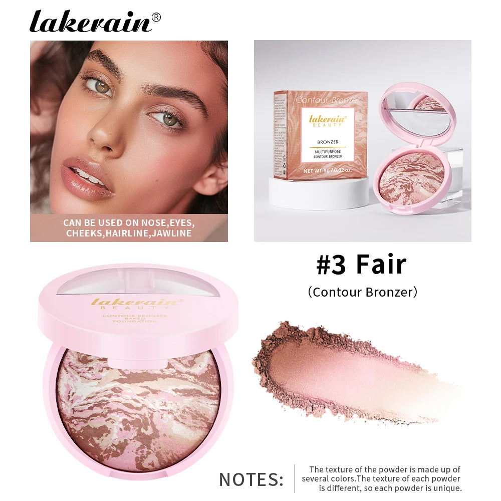 RBB Matte Face Foundation Bronzer Pressed Powder Compact – Long-Lasting, Oil Control, Translucent Loose Setting Powder