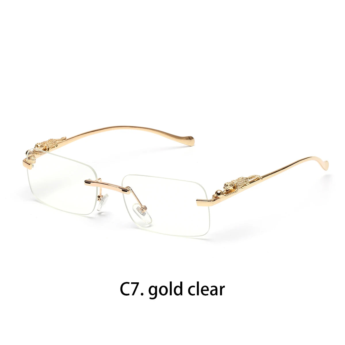 RBB Rimless Square Metal Sunglasses – Unisex UV400 Outdoor Designer Shades