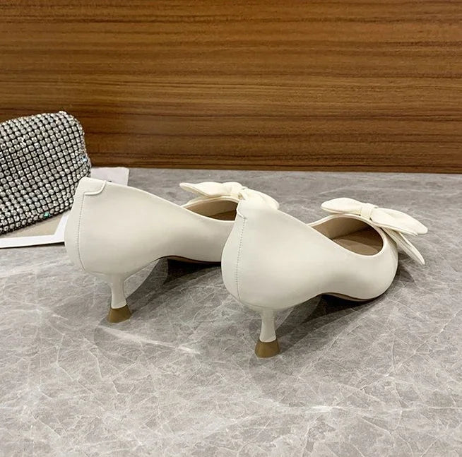 RBB With Heel Sexy Shoes for Women Moccasins Black Y2K Vacation Summer 2025 Chic and Elegant High Quality Slip-On Pumps - Size 39