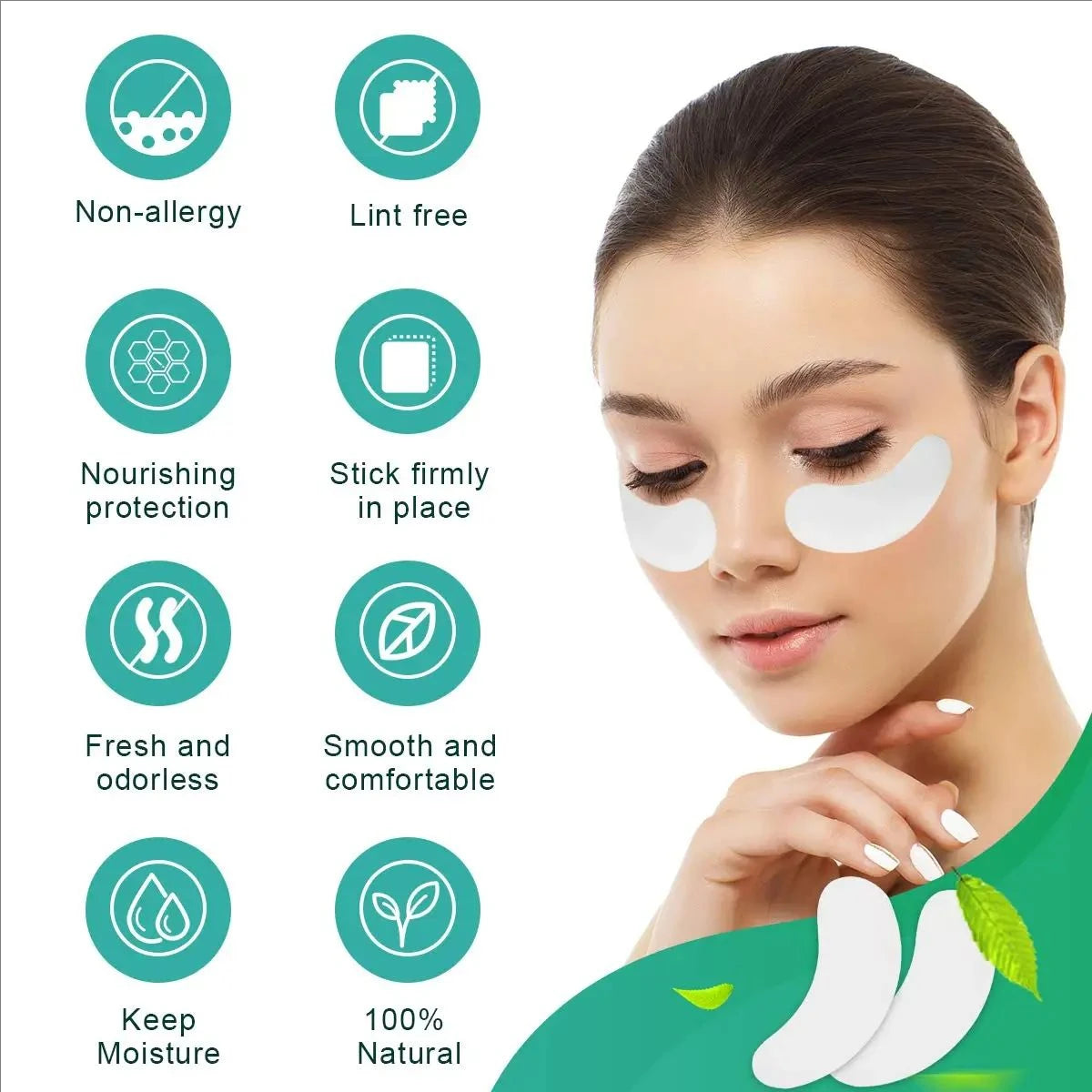 MJ 100 Pairs Eyelash Extension Eye Patches – Under Eye Pads for Lash Application