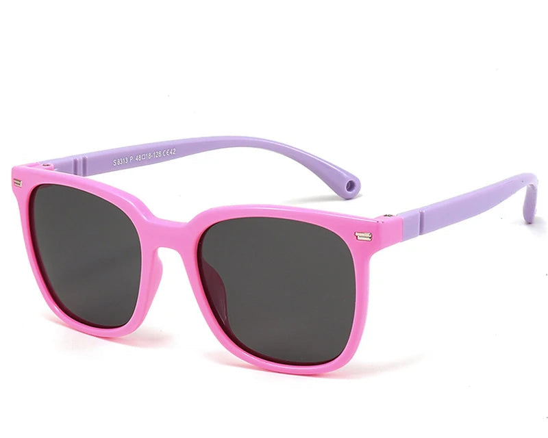RBB Kids’ Flexible Polarized Sunglasses – UV400 TR90 Square Eyewear