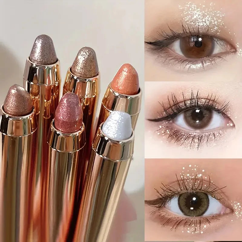Double-Sided Eyeshadow Stick – Pearly Glitter Highlighter & Matte Brightening Pen