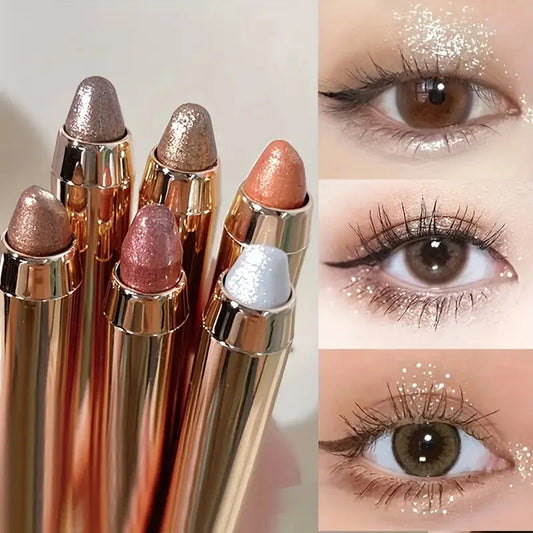 Double-Sided Eyeshadow Stick – Pearly Glitter Highlighter & Matte Brightening Pen