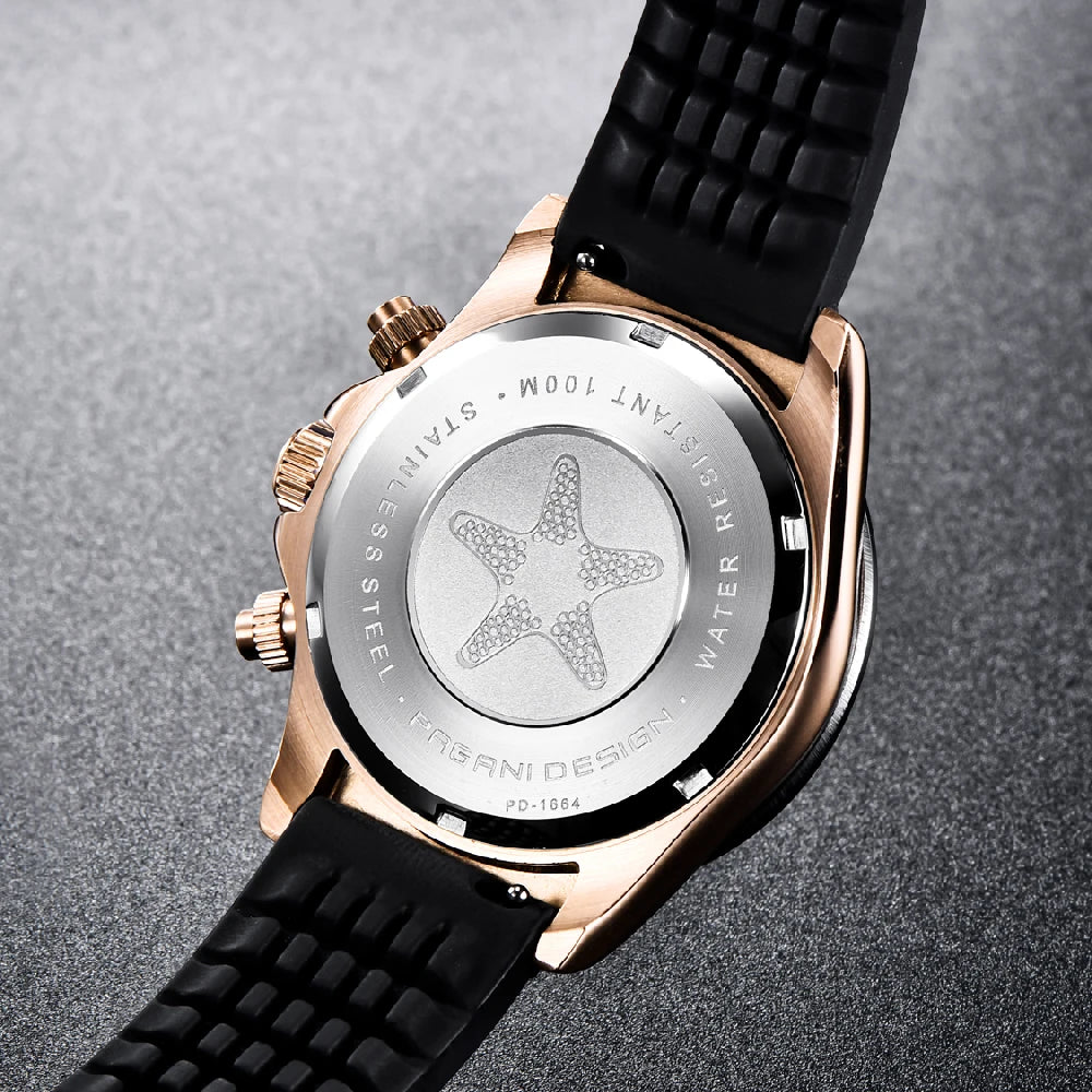 RBB DESIGN 2025 Men’s Luxury Quartz Chronograph Watch – Waterproof 100m Automatic Date Sports Wristwatch