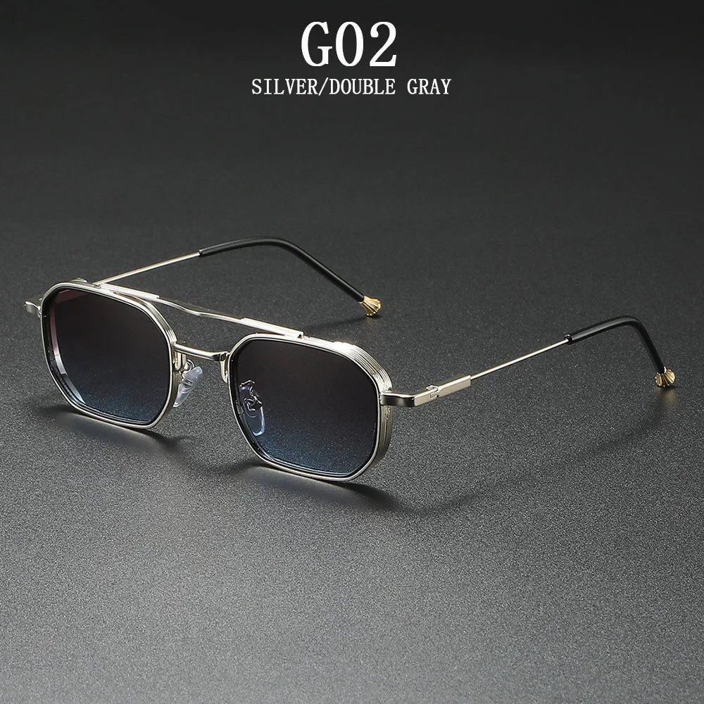 RBB 2025 Vintage Square Sunglasses – Trendy Steampunk Fashion Eyewear for Men & Women