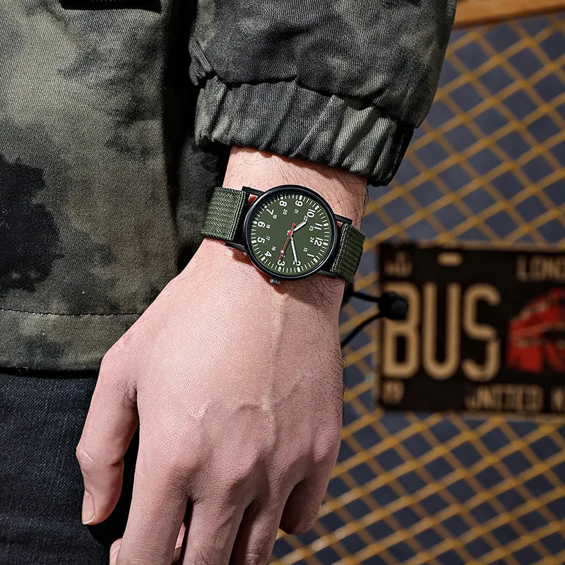 RBB Military Men’s Watch – Luminous, Shock Resistant Sports Quartz Wristwatch with Canvas Strap