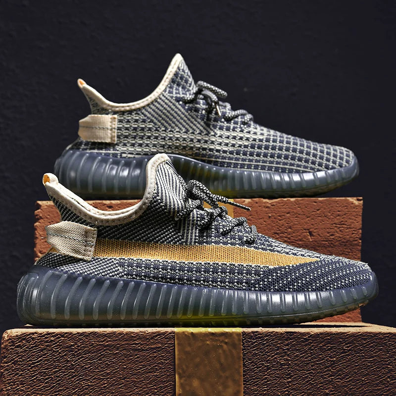 2025 Summer Yeezy-Style Sneakers – Breathable & Comfortable Unisex Casual Shoes (White/Gray)