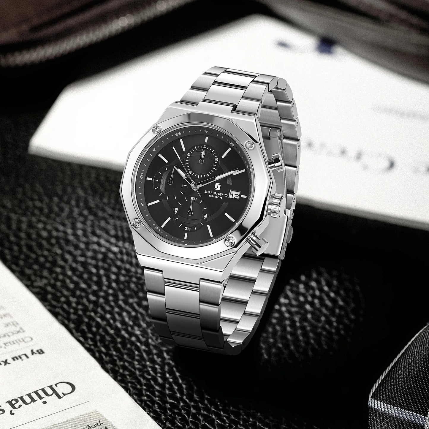 RBB Excellence Chronograph – Men's Luxury Sports Watch with Waterproof Design & Running Seconds