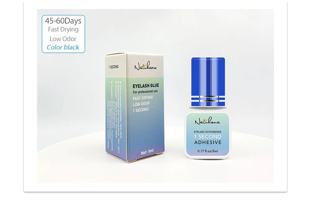 Professional Fast-Drying Eyelash Glue – 5ml, Strong Adhesive for False Lash Extensions (0.3s to 3s Dry Time)
