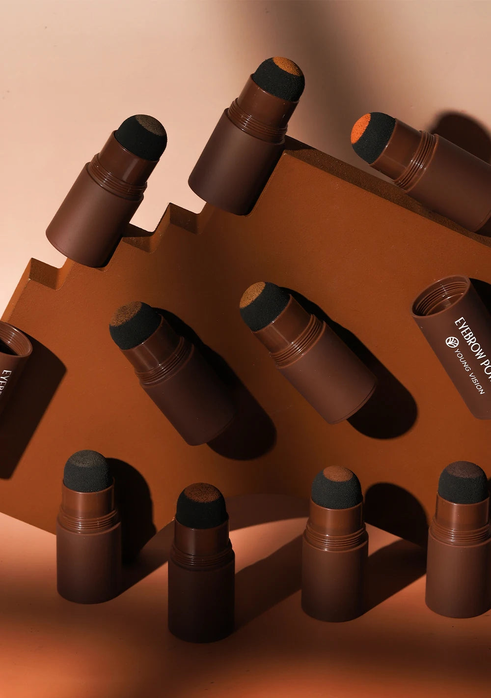 Eyebrow Stamp Stencil Kit – 1 Pc Long-Lasting Waterproof Brow Shaping Set with 10 Stencils