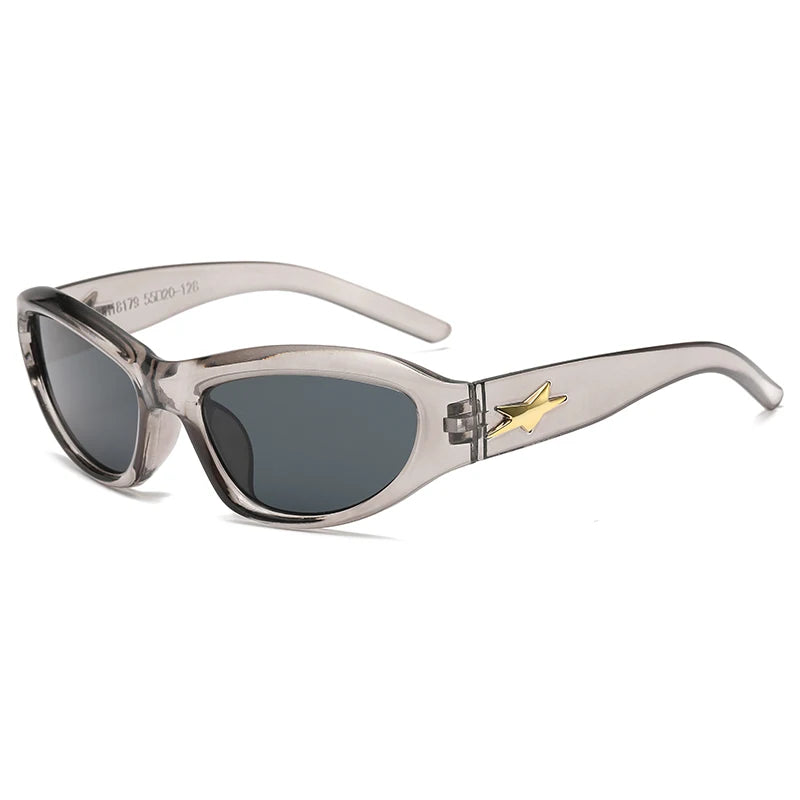 RBB Y2K Cat Eye Sunglasses – UV400 Steampunk Sports Shades for Women & Men